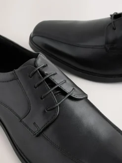 Next Black Slim Panel Leather Shoes