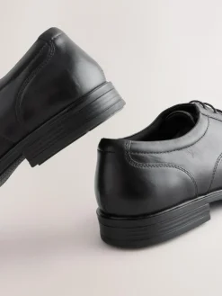Next Black Slim Panel Leather Shoes