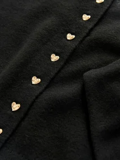 Outlet Next Black Slim Supersoft Crew Neck Cardigan with Wool