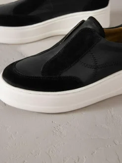 Next Slip On Signature Leather Chunky Wedge Platform Trainers^Women Sneakers