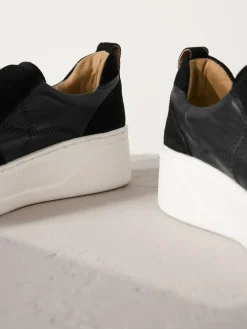 Next Slip On Signature Leather Chunky Wedge Platform Trainers^Women Sneakers