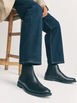 Next Black Smart Leather Chelsea Boots^ Boots|Boots