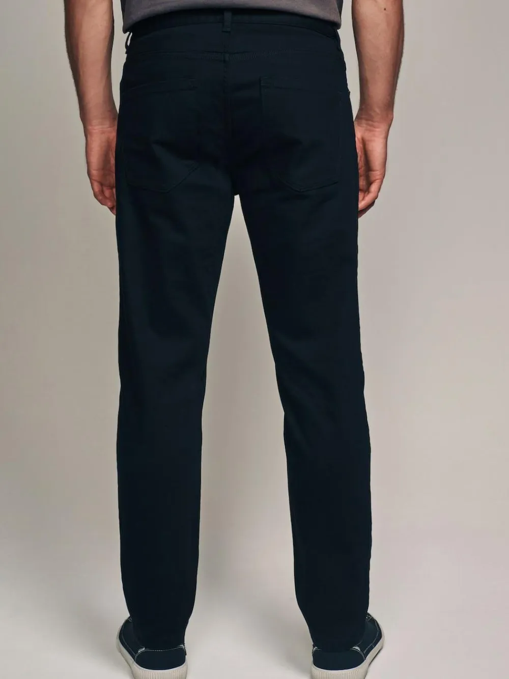 Next Black Solid Regular Tapered Fit Classic Stretch Jeans