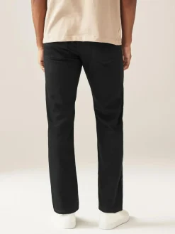 Next Black Solid Single Straight Fit Classic Stretch Jeans^ Jeans|Jeans