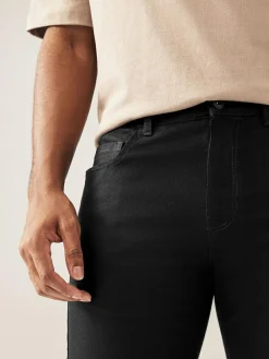 Next Black Solid Single Straight Fit Classic Stretch Jeans^ Jeans|Jeans