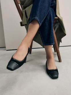 Next Black Square Toe Ballerina Shoes^Women Flats