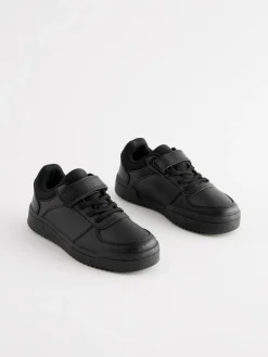 Next Black Standard Fit (F) 1 Strap Elastic Lace School Trainers^BOY Sneakers|School Shoes