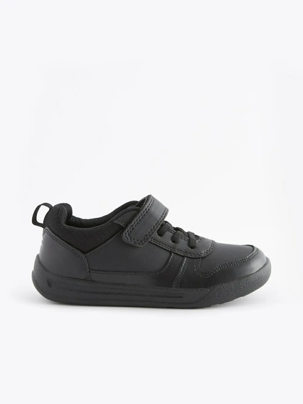 Sale Next Black Standard Fit (F) Elastic Lace School Trainers