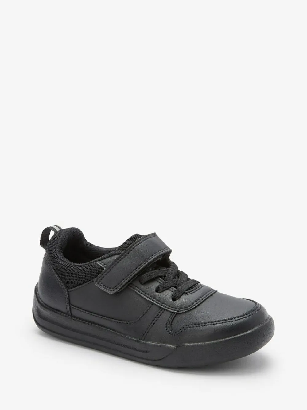 Sale Next Black Standard Fit (F) Elastic Lace School Trainers