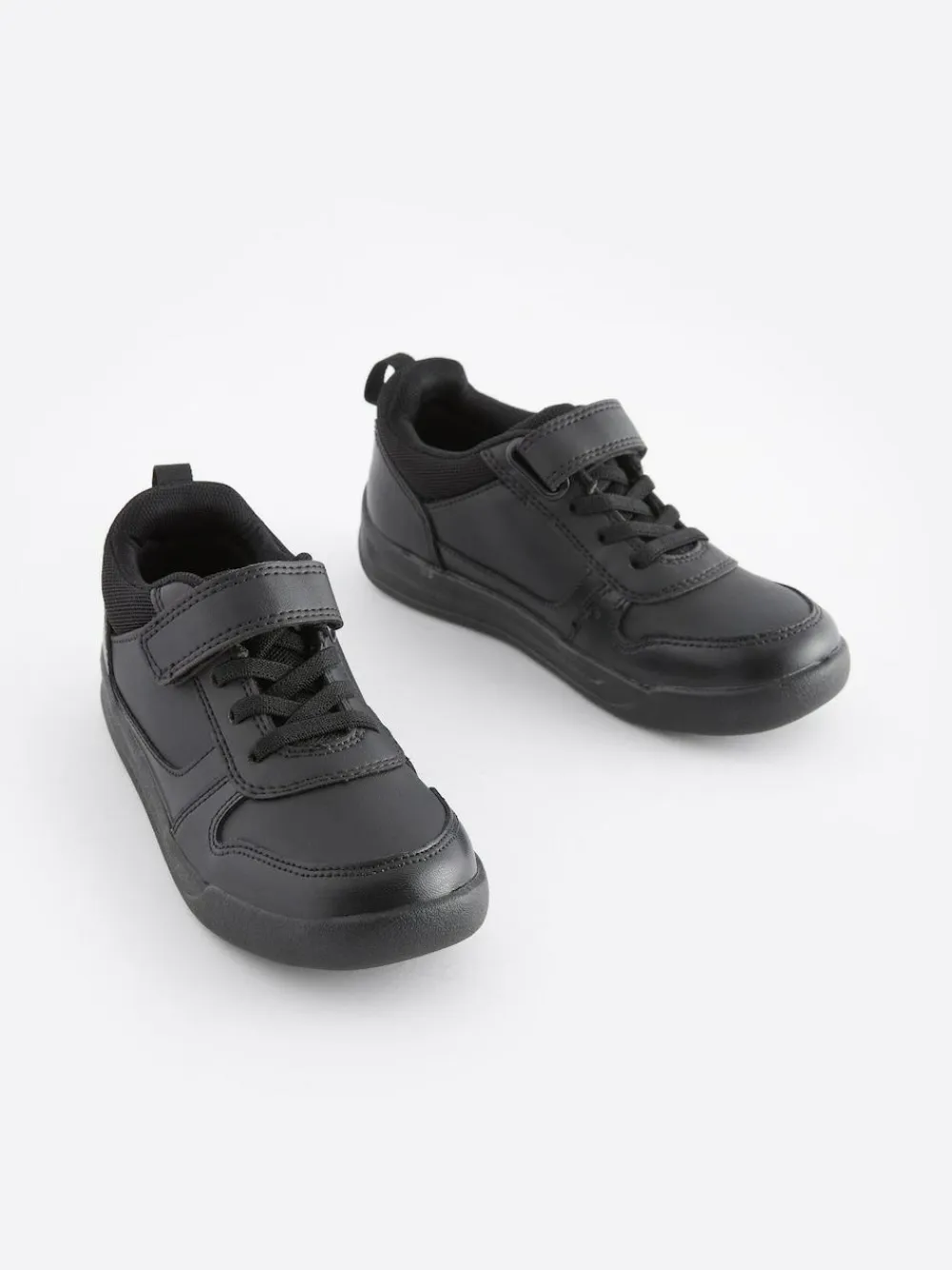 Sale Next Black Standard Fit (F) Elastic Lace School Trainers