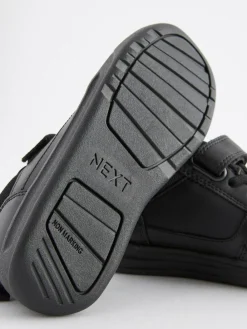 Sale Next Black Standard Fit (F) Elastic Lace School Trainers