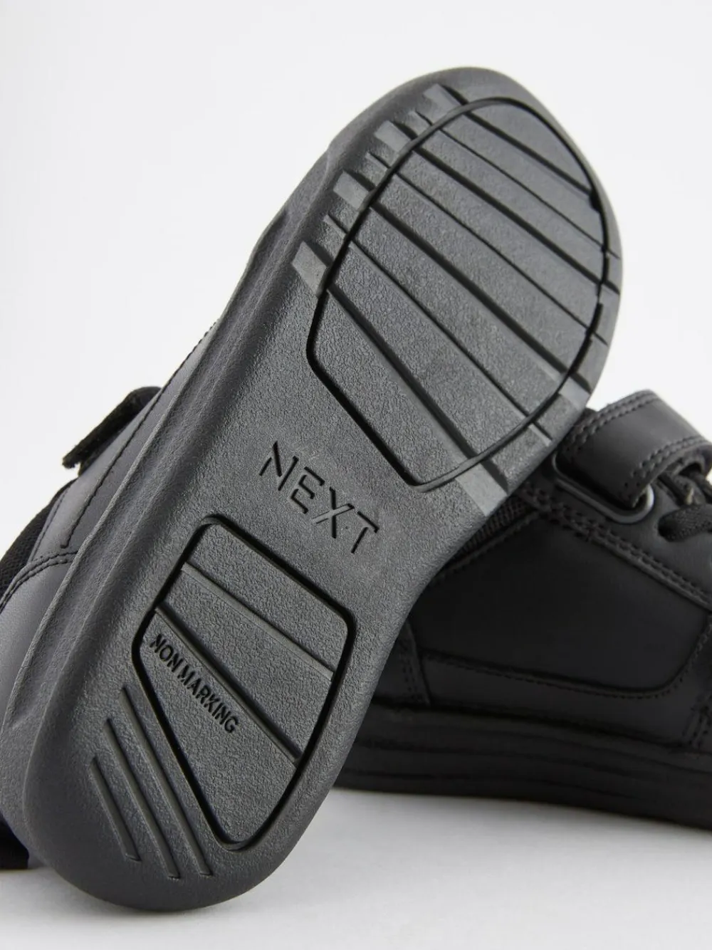 Sale Next Black Standard Fit (F) Elastic Lace School Trainers