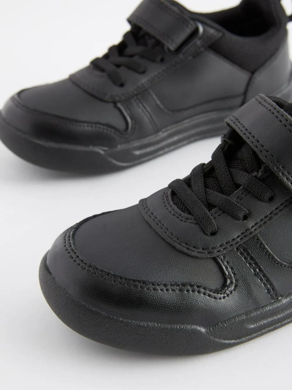 Sale Next Black Standard Fit (F) Elastic Lace School Trainers