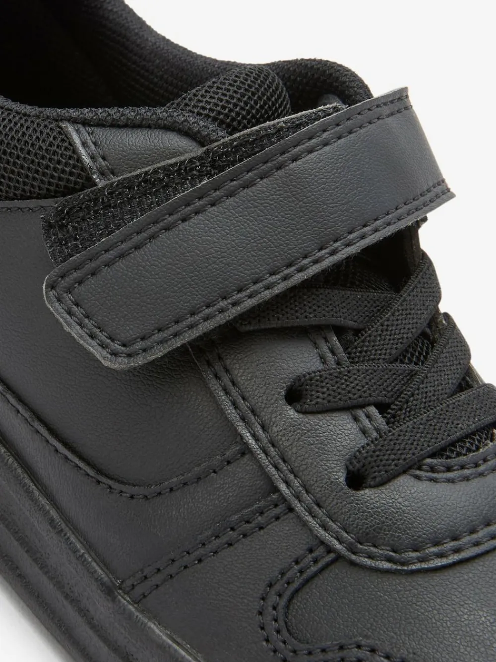 Sale Next Black Standard Fit (F) Elastic Lace School Trainers