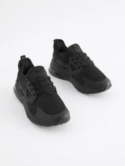 New Next Standard Fit (F) Elastic Lace Trainers Black