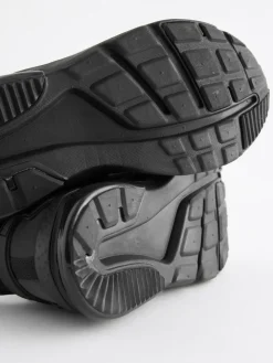 New Next Standard Fit (F) Elastic Lace Trainers Black