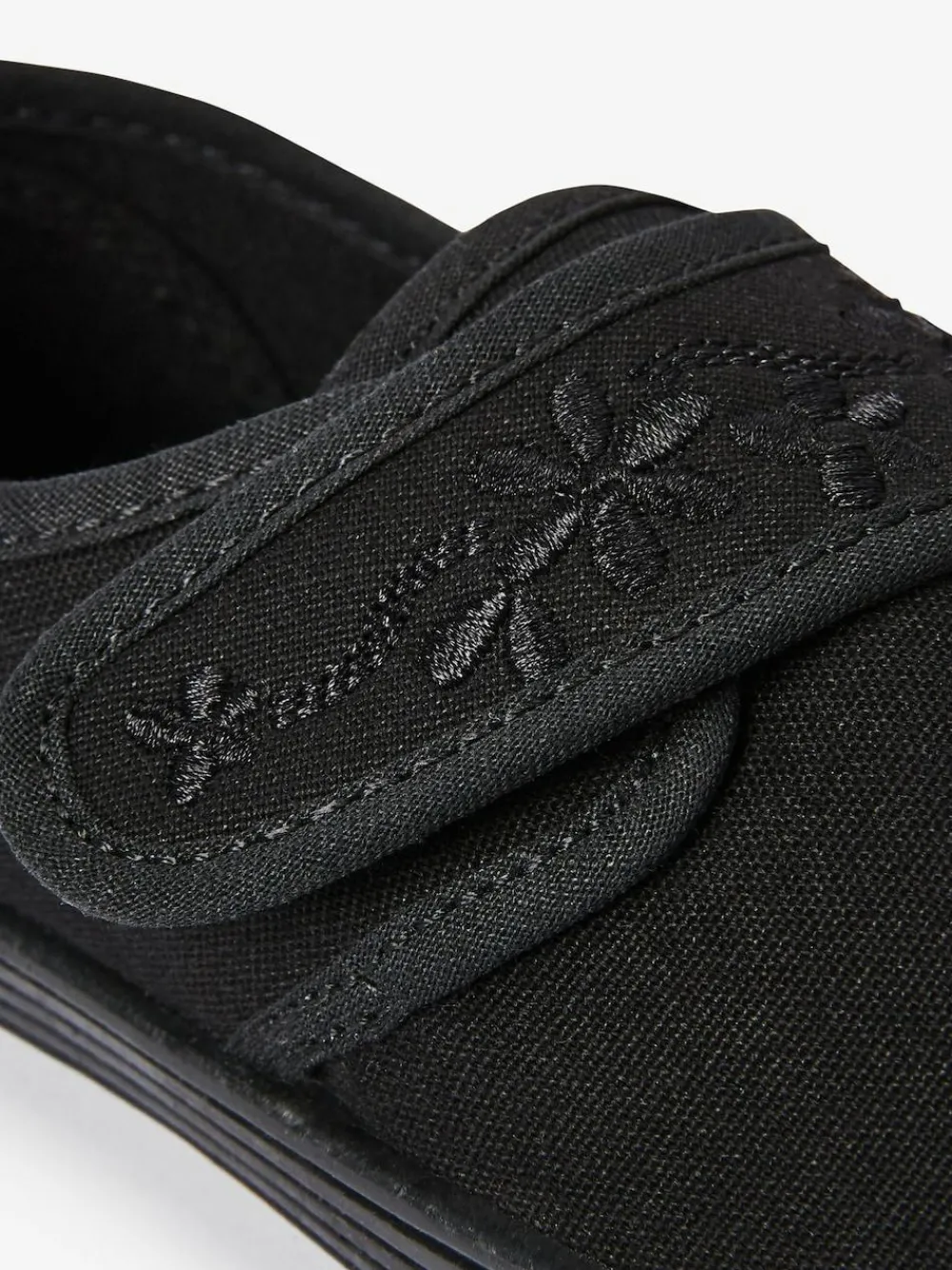 Next Black Standard Fit (F) Embroidered Strap School Plimsolls^ Shoes