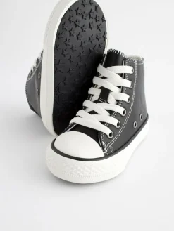 Next Black Standard Fit (F) High Top Trainers^BOY Sneakers|Sneakers