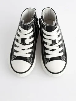 Next Black Standard Fit (F) High Top Trainers^BOY Sneakers|Sneakers