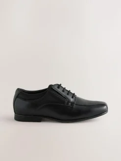 Next Black Standard Fit (F) Lace-Up Leather School Shoes^BOY School Shoes|Boys Shoes