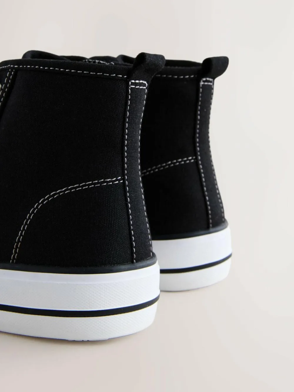 Sale Next Black Standard Fit (F) Lace Up High Top Trainers