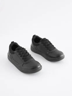 Next Black Standard Fit (F) Lace-Up School Trainers^BOY School Shoes|Boys Shoes