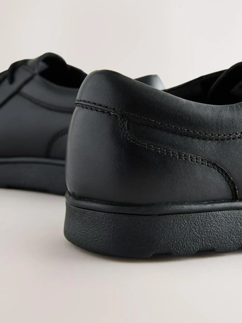 Best Next Black Standard Fit (F) Leather Lace Up School Shoes