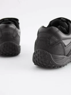 Next Black Standard Fit (F) Leather Touch Fastening School Shoes^BOY School Shoes|Boys Shoes