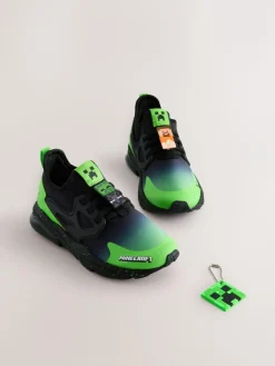 New Next Black Standard Fit (F) Minecraft Elastic Lace Trainers