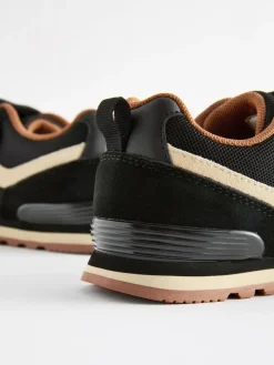 New Next Standard Fit (F) One Strap Elastic Lace Trainers Black