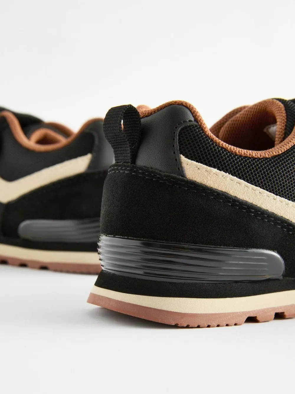 New Next Standard Fit (F) One Strap Elastic Lace Trainers Black