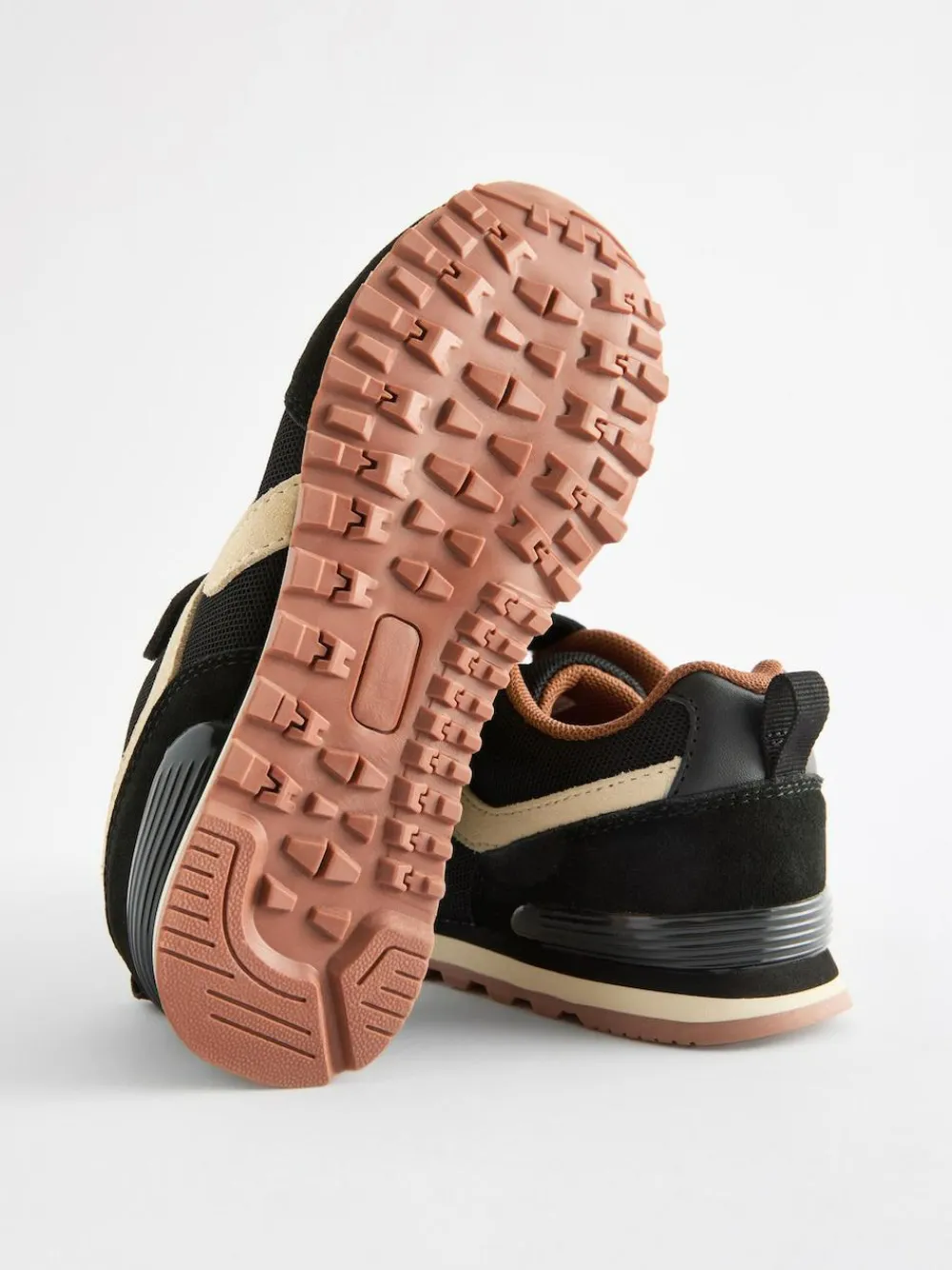 New Next Standard Fit (F) One Strap Elastic Lace Trainers Black