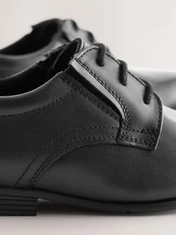 Next Black Standard Fit (F) School Leather Lace-Up Shoes^BOY School Shoes|Boys Shoes