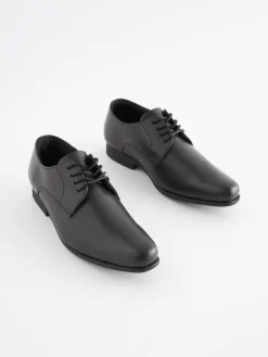 Next Black Standard Fit (F) School Leather Lace Up Shoes^BOY School Shoes|Boys Shoes