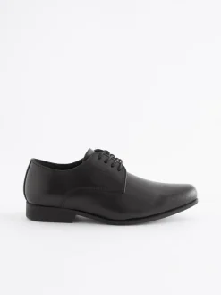 Next Black Standard Fit (F) School Leather Lace Up Shoes^BOY School Shoes|Boys Shoes