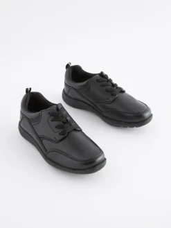 Best Next Black Standard Fit (F) School Leather Lace-Up Shoes
