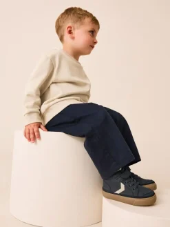 Next Black Standard Fit (F) Touch Fastening Elastic Lace Trainers^BOY Sneakers|Sneakers