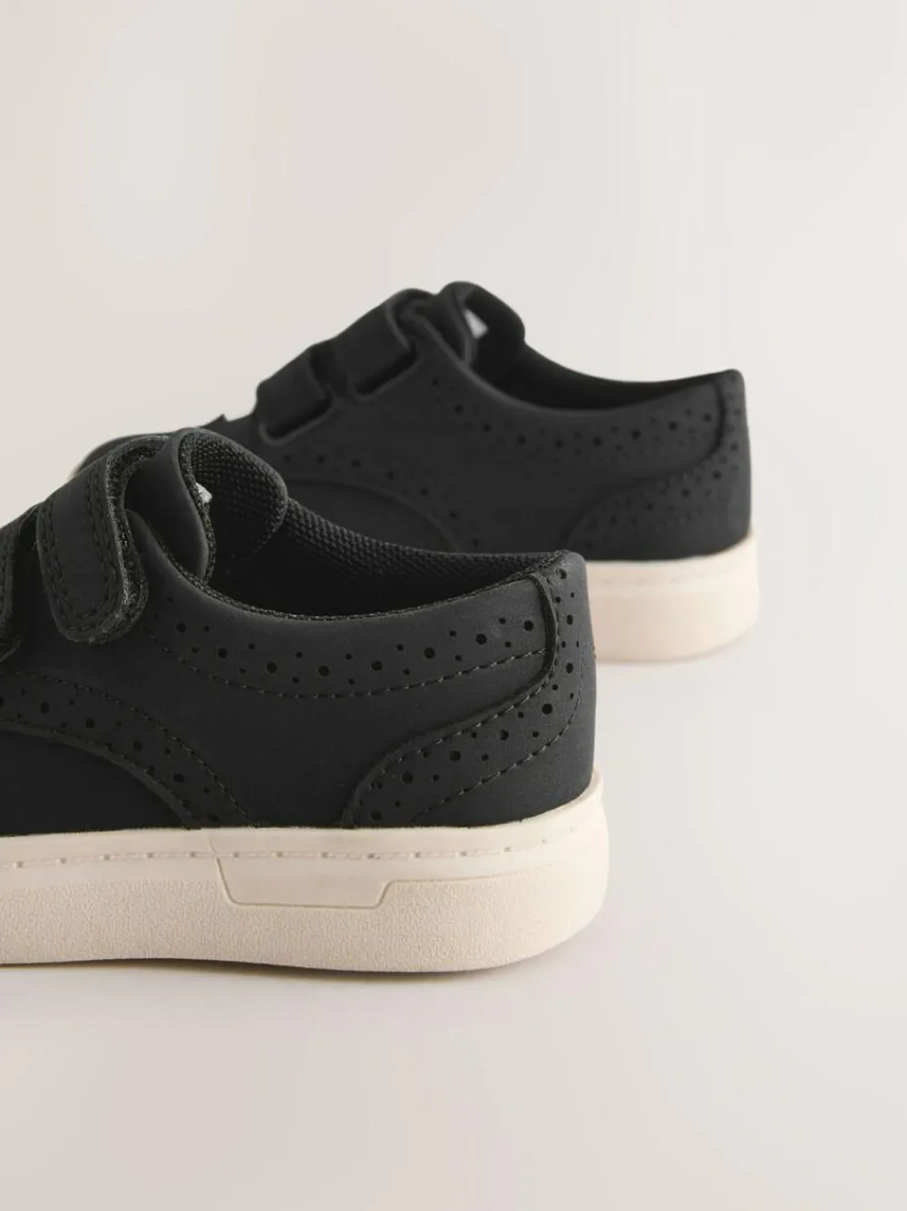 New Next Standard Fit (F) Touch Fastening Brogue Shoes Black