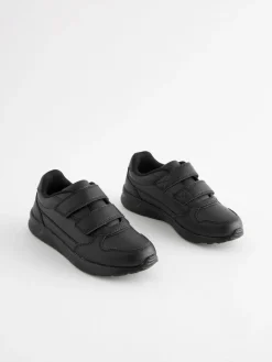 Best Next Black Standard Fit (F) Touch Fastening Leather School Shoes