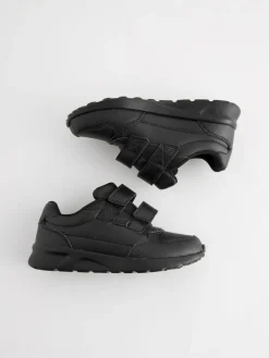 Best Next Black Standard Fit (F) Touch Fastening Leather School Shoes