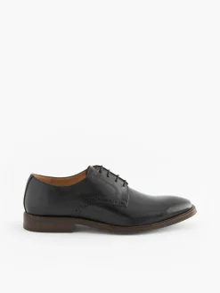 Next Standard Fit Leather Contrast Sole Derby Shoes^ Shoes