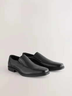 Clearance Next Black Standard Fit Leather Panel Slip On Shoes