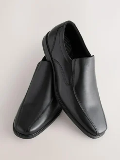 Clearance Next Black Standard Fit Leather Panel Slip On Shoes