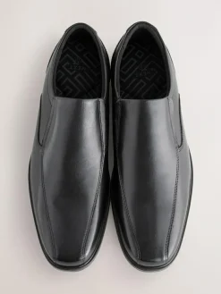Clearance Next Black Standard Fit Leather Panel Slip On Shoes