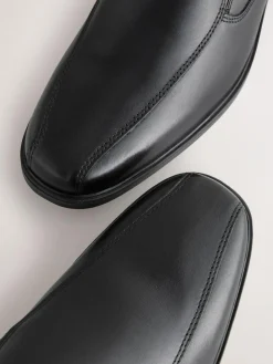 Clearance Next Black Standard Fit Leather Panel Slip On Shoes