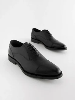 Next Black Standard Fit Leather Oxford Toecap Shoes^ Occasionwear|Shoes