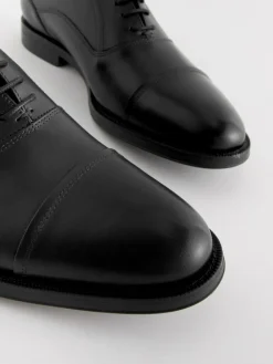 Next Black Standard Fit Leather Oxford Toecap Shoes^ Occasionwear|Shoes