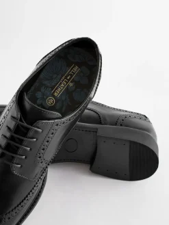 New Next Standard Fit Leather Derby Brogues Black