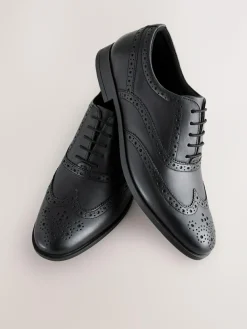 Discount Next Standard Fit Leather Oxford Brogue Shoes Black