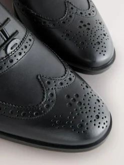 Discount Next Standard Fit Leather Oxford Brogue Shoes Black